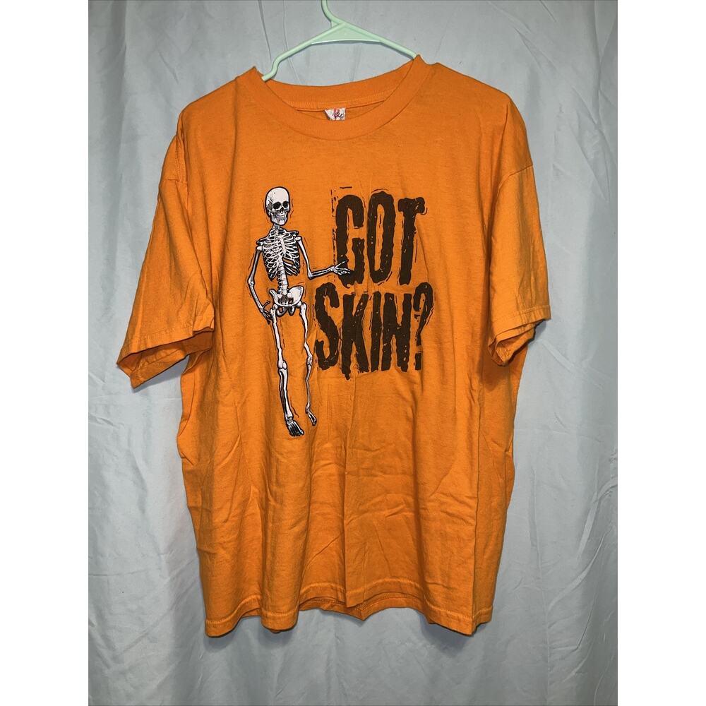 Got Skin? T-shirt Skeleton Orange Size XL